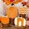 4 Pcs Thanksgiving Wooden Pumpkin Decor 3D Pumpkin Tabletop Signs Farmhouse Thanksgiving Fall Standing Table Centerpieces Rustic Tiered Tray Decor for Home Kitchen Party(Orange and White)